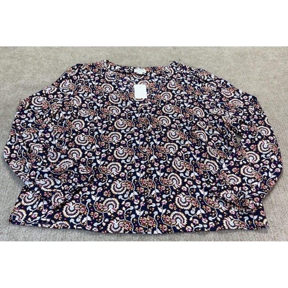 J.Crew Women L Floral Blouse Cottage Whimsy Goth Fairy